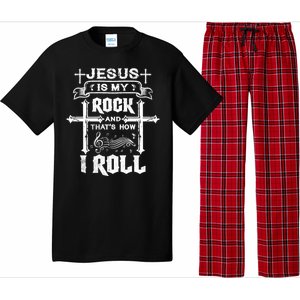 Jesus Is My Rock And Roll Christian  Pajama Set