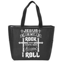 Jesus Is My Rock And Roll Christian  Zip Tote Bag