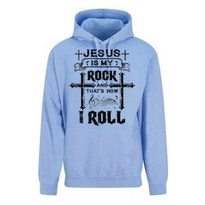 Jesus Is My Rock And Roll Christian  Unisex Surf Hoodie