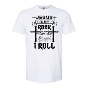 Jesus Is My Rock And Roll Christian  Softstyle CVC T-Shirt