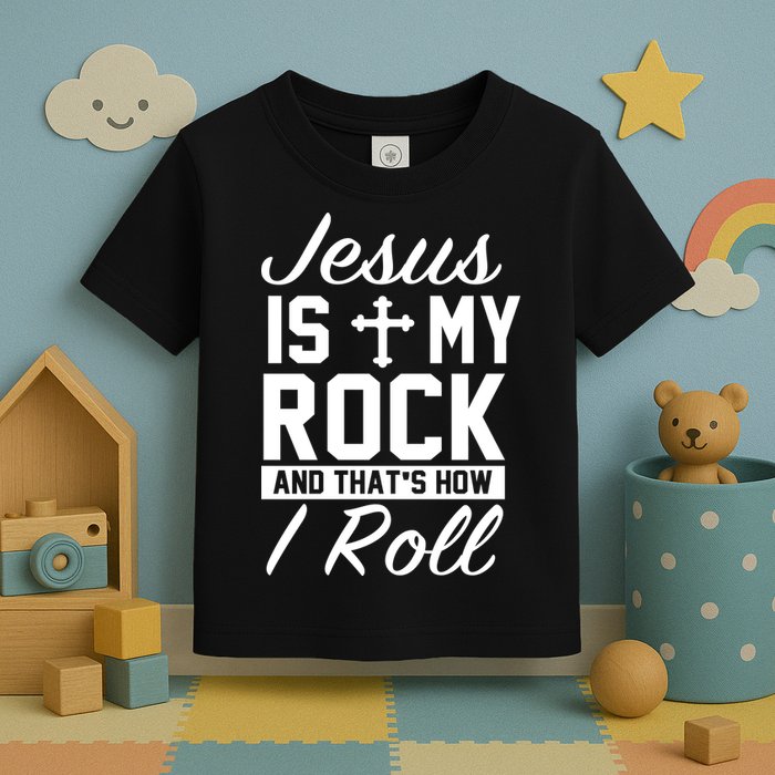 Jesus Is My Rock And That's How I Roll Toddler T-Shirt