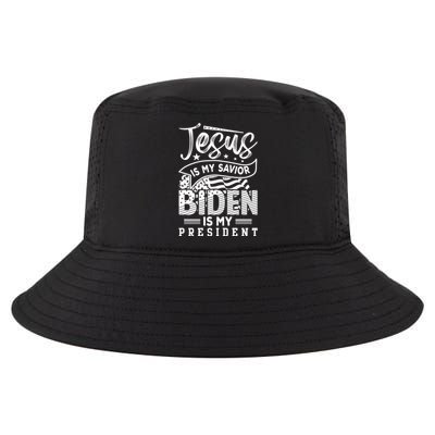 Jesus Is My Savior Biden Is My President Cool Comfort Performance Bucket Hat