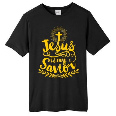 Jesus Is My Savior Cross Christian Tall Fusion ChromaSoft Performance T-Shirt