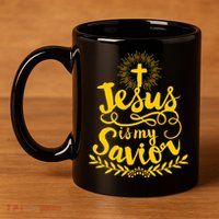 Jesus Is My Savior Cross Christian 11oz C Handle Ceramic Mug