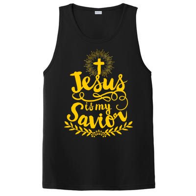 Jesus Is My Savior Cross Christian PosiCharge Competitor Tank