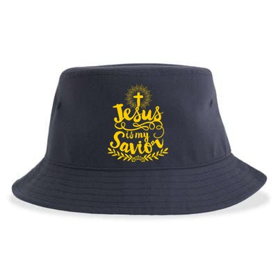 Jesus Is My Savior Cross Christian Sustainable Bucket Hat
