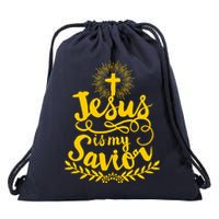 Jesus Is My Savior Cross Christian Drawstring Bag