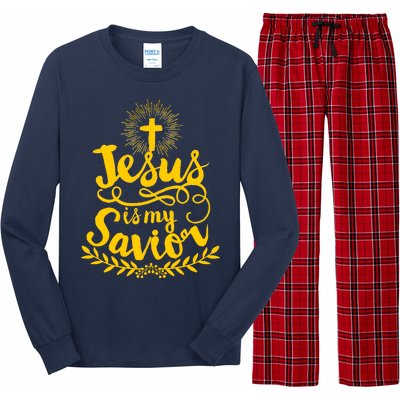 Jesus Is My Savior Cross Christian Long Sleeve Pajama Set