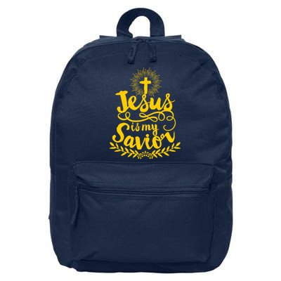 Jesus Is My Savior Cross Christian 16 in Basic Backpack