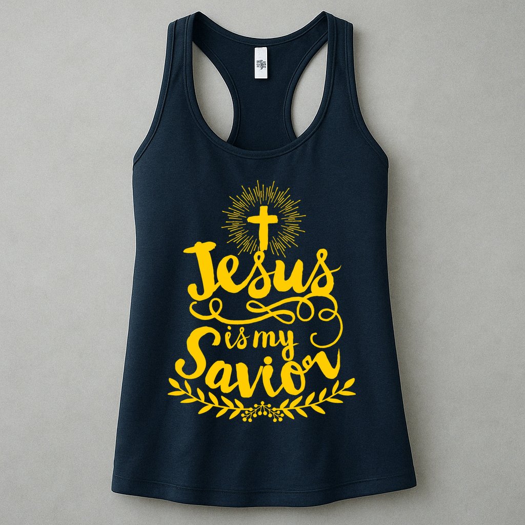 Jesus Is My Savior Cross Christian Womens Tank Top