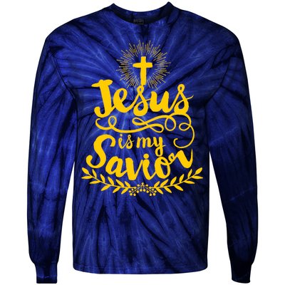 Jesus Is My Savior Cross Christian Tie-Dye Long Sleeve Shirt