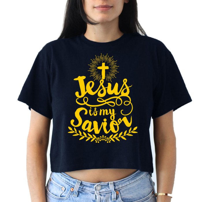 Jesus Is My Savior Cross Christian Crop Top