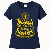 Jesus Is My Savior Cross Christian Womens T-Shirt