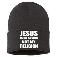 Jesus Is My Savior Not My Religion Sustainable Knit Beanie