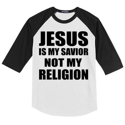 Jesus Is My Savior Not My Religion Kids Colorblock Raglan Jersey