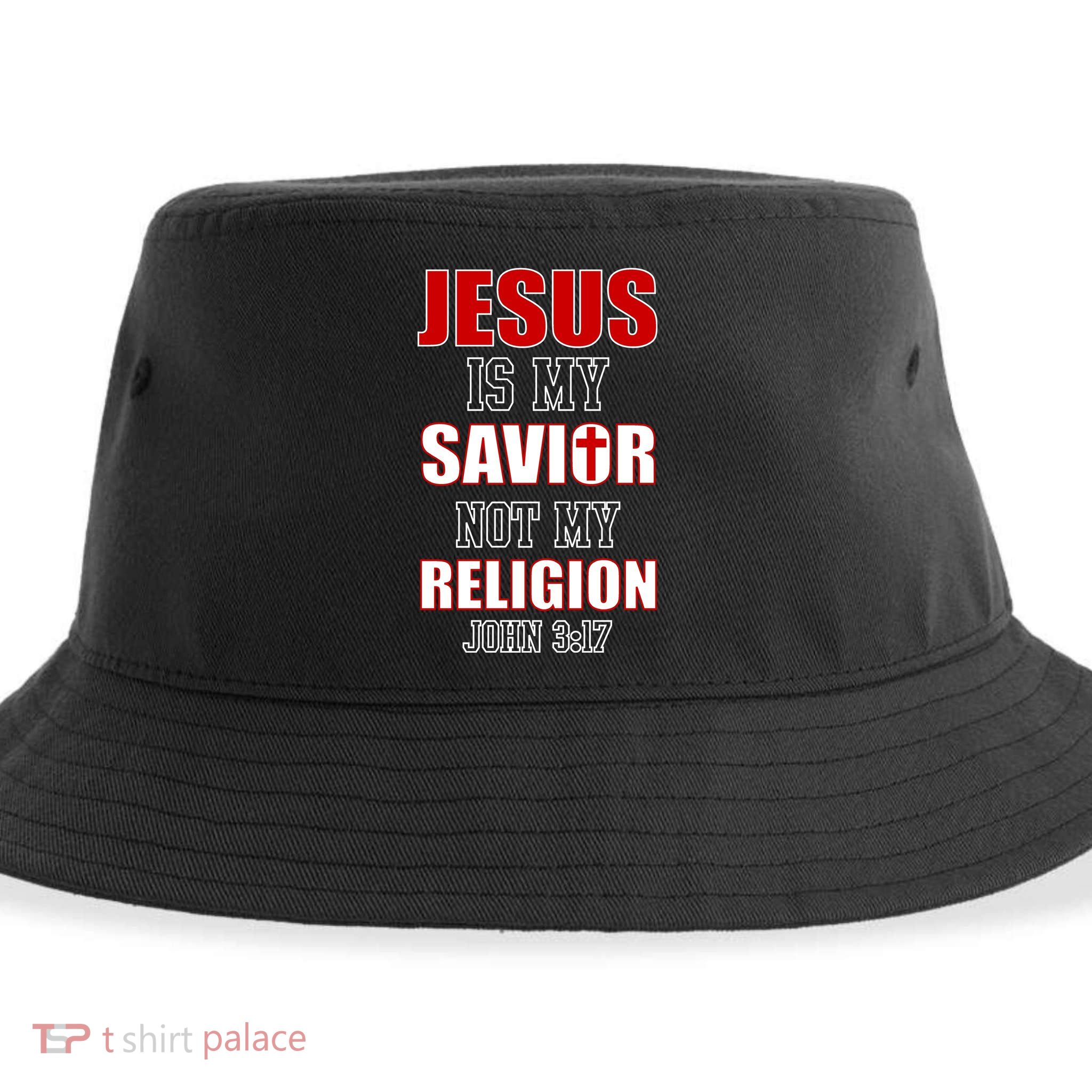 Jesus Is My Savior Not Religion Sustainable Bucket Hat
