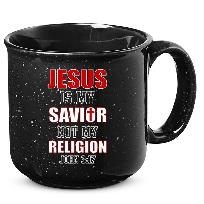 Jesus Is My Savior Not Religion 15oz Campfire Ceramic Mug