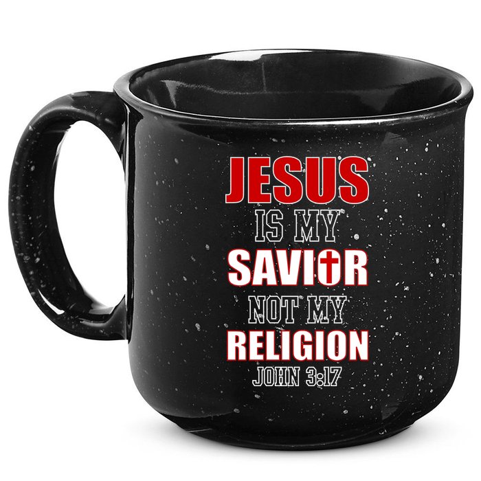 Jesus Is My Savior Not Religion 15oz Campfire Ceramic Mug