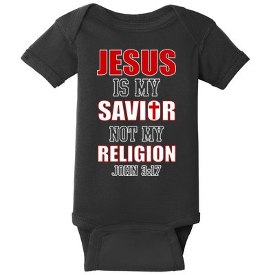 Jesus Is My Savior Not Religion Baby Bodysuit