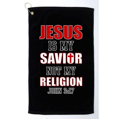 Jesus Is My Savior Not Religion Golf Towel