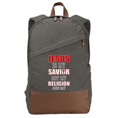 Jesus Is My Savior Not Religion Cotton Canvas Backpack