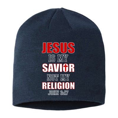 Jesus Is My Savior Not Religion Sustainable Beanie