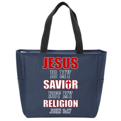 Jesus Is My Savior Not Religion Zip Tote Bag