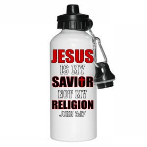 Jesus Is My Savior Not Religion Aluminum Water Bottle