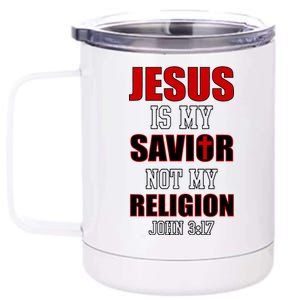 Jesus Is My Savior Not Religion 12 oz Stainless Steel Tumbler Cup