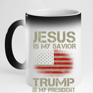 Jesus Is My Savior Trump Is My President 11oz Black Color Changing Mug