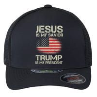 Jesus Is My Savior Trump Is My President Flexfit Unipanel Trucker Cap