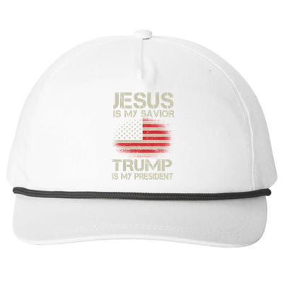 Jesus Is My Savior Trump Is My President Snapback Five-Panel Rope Hat