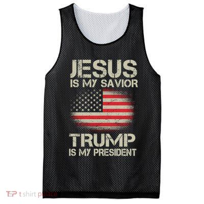 Jesus Is My Savior Trump Is My President Mesh Reversible Basketball Jersey Tank