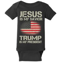 Jesus Is My Savior Trump Is My President Baby Bodysuit