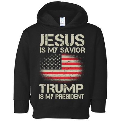 Jesus Is My Savior Trump Is My President Toddler Hoodie