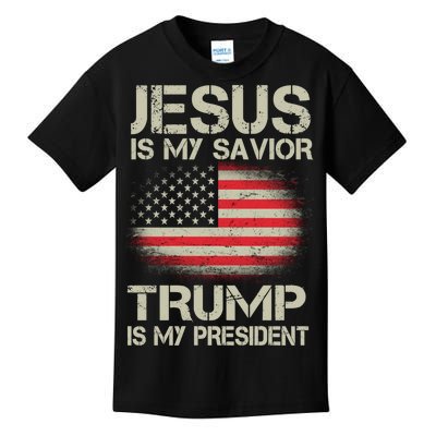 Jesus Is My Savior Trump Is My President Kids T-Shirt