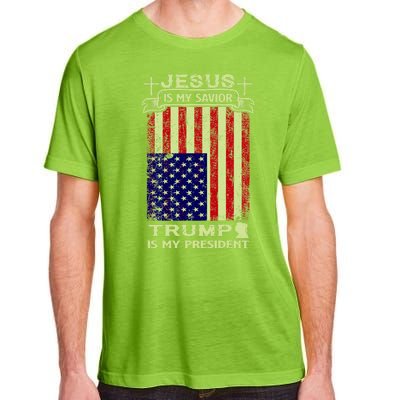 Jesus Is My Savior Trump Is My President 2020 Adult ChromaSoft Performance T-Shirt