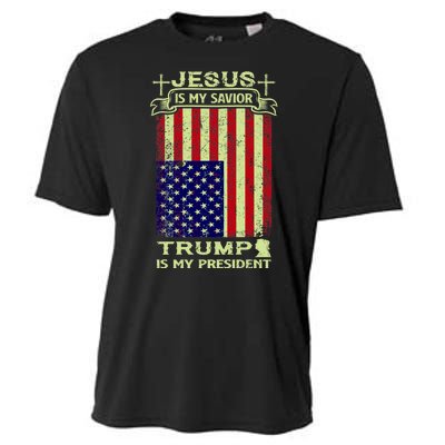 Jesus Is My Savior Trump Is My President 2020 Cooling Performance Crew T-Shirt