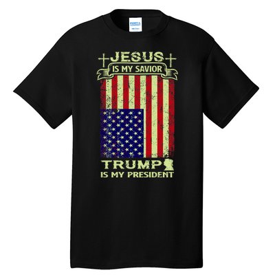 Jesus Is My Savior Trump Is My President 2020 Tall T-Shirt