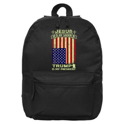 Jesus Is My Savior Trump Is My President 2020 16 in Basic Backpack