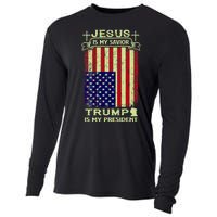 Jesus Is My Savior Trump Is My President 2020 Cooling Performance Long Sleeve Crew