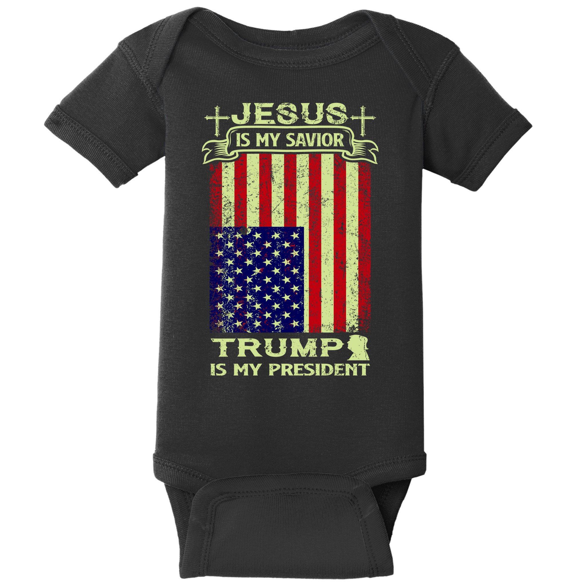 Jesus Is My Savior Trump Is My President 2020 Baby Bodysuit