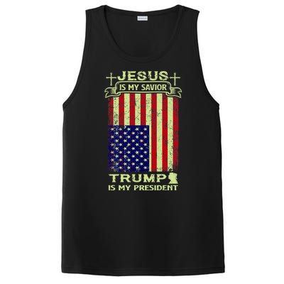 Jesus Is My Savior Trump Is My President 2020 PosiCharge Competitor Tank