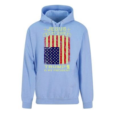 Jesus Is My Savior Trump Is My President 2020 Unisex Surf Hoodie