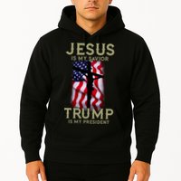 Jesus Is My Savior Trump Is My President American Cross Hoodie