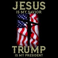 Jesus Is My Savior Trump Is My President American Cross Hoodie