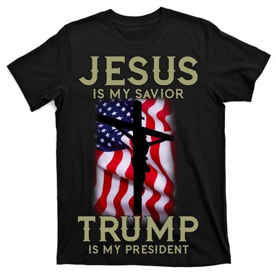 Jesus Is My Savior Trump Is My President American Cross T-Shirt