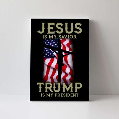 Jesus Is My Savior Trump Is My President American Cross Canvas