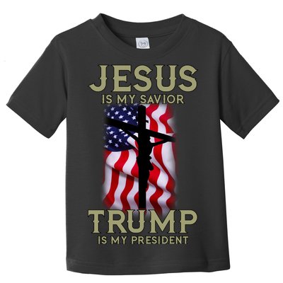 Jesus Is My Savior Trump Is My President American Cross Toddler T-Shirt