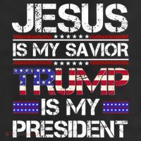 Jesus Is My Savior Trump Is My President Christian 7 Panel Mesh Trucker Snapback Hat